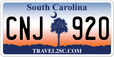 SC license plate CNJ920