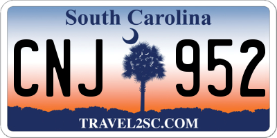 SC license plate CNJ952