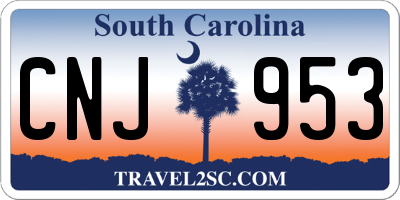 SC license plate CNJ953