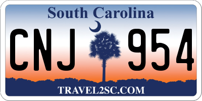 SC license plate CNJ954