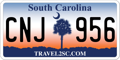 SC license plate CNJ956