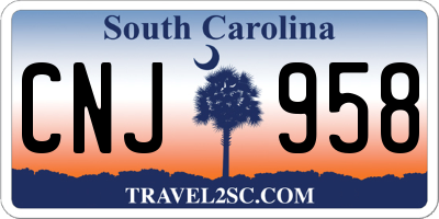 SC license plate CNJ958