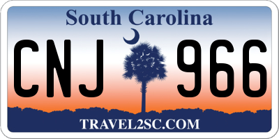 SC license plate CNJ966