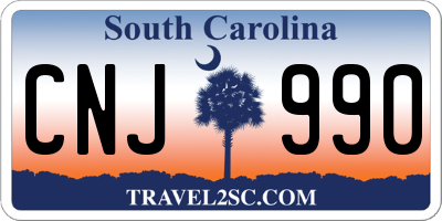 SC license plate CNJ990