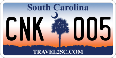 SC license plate CNK005