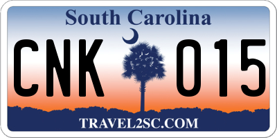 SC license plate CNK015