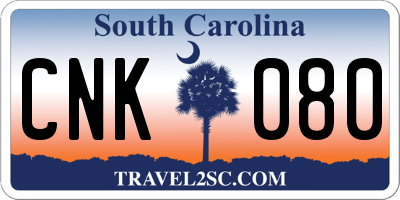 SC license plate CNK080