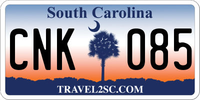 SC license plate CNK085