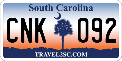 SC license plate CNK092