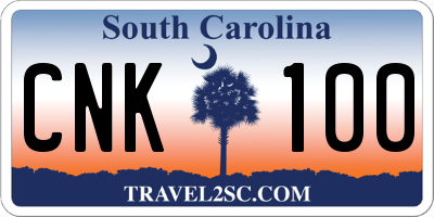SC license plate CNK100