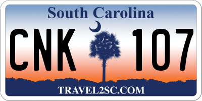 SC license plate CNK107