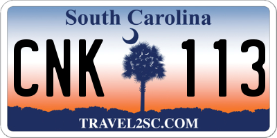 SC license plate CNK113