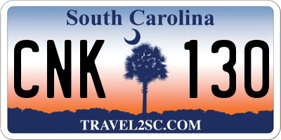 SC license plate CNK130