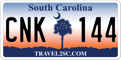 SC license plate CNK144