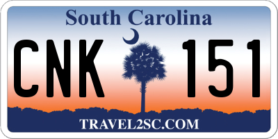 SC license plate CNK151