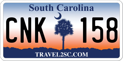 SC license plate CNK158