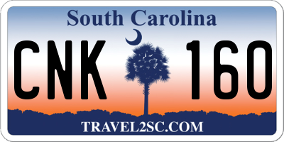 SC license plate CNK160