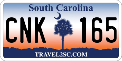 SC license plate CNK165