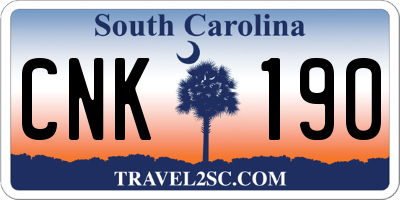 SC license plate CNK190