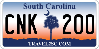 SC license plate CNK200