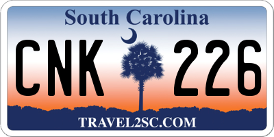 SC license plate CNK226