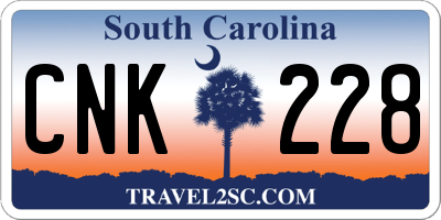 SC license plate CNK228