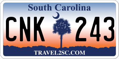 SC license plate CNK243