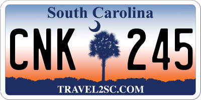 SC license plate CNK245