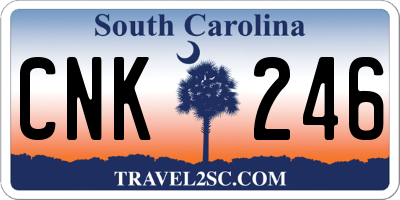 SC license plate CNK246