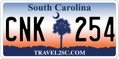 SC license plate CNK254