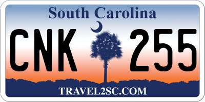 SC license plate CNK255