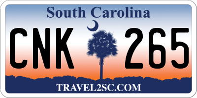 SC license plate CNK265