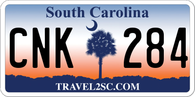SC license plate CNK284