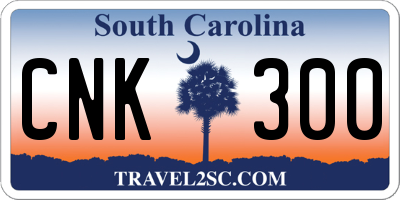 SC license plate CNK300