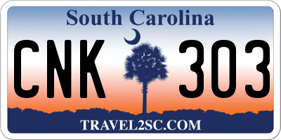 SC license plate CNK303