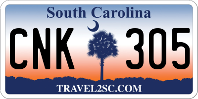 SC license plate CNK305