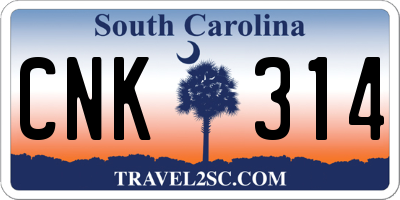 SC license plate CNK314