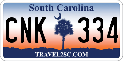 SC license plate CNK334