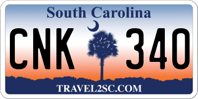 SC license plate CNK340