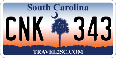 SC license plate CNK343