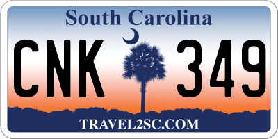 SC license plate CNK349
