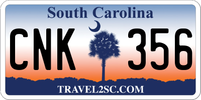 SC license plate CNK356