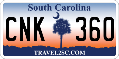 SC license plate CNK360