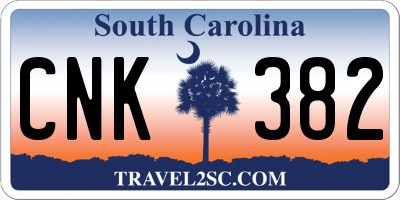 SC license plate CNK382