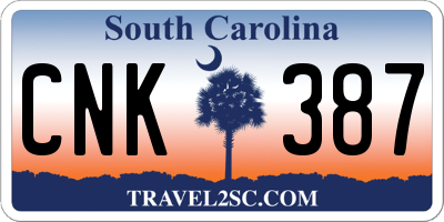 SC license plate CNK387