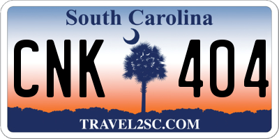 SC license plate CNK404