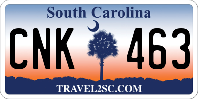 SC license plate CNK463