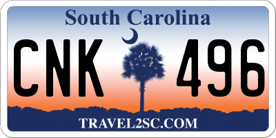 SC license plate CNK496