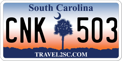 SC license plate CNK503