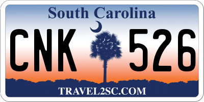 SC license plate CNK526